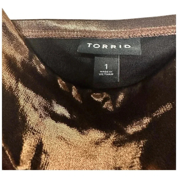 Torrid Metallic Bronze Liquid Shine Chic Trendy Cowl Cami Adjustable Straps s 1 - Picture 3 of 8